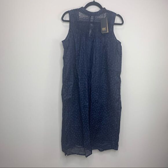 FRYE navy blue yoke dress size XS NWT (E1) - Picture 3 of 9